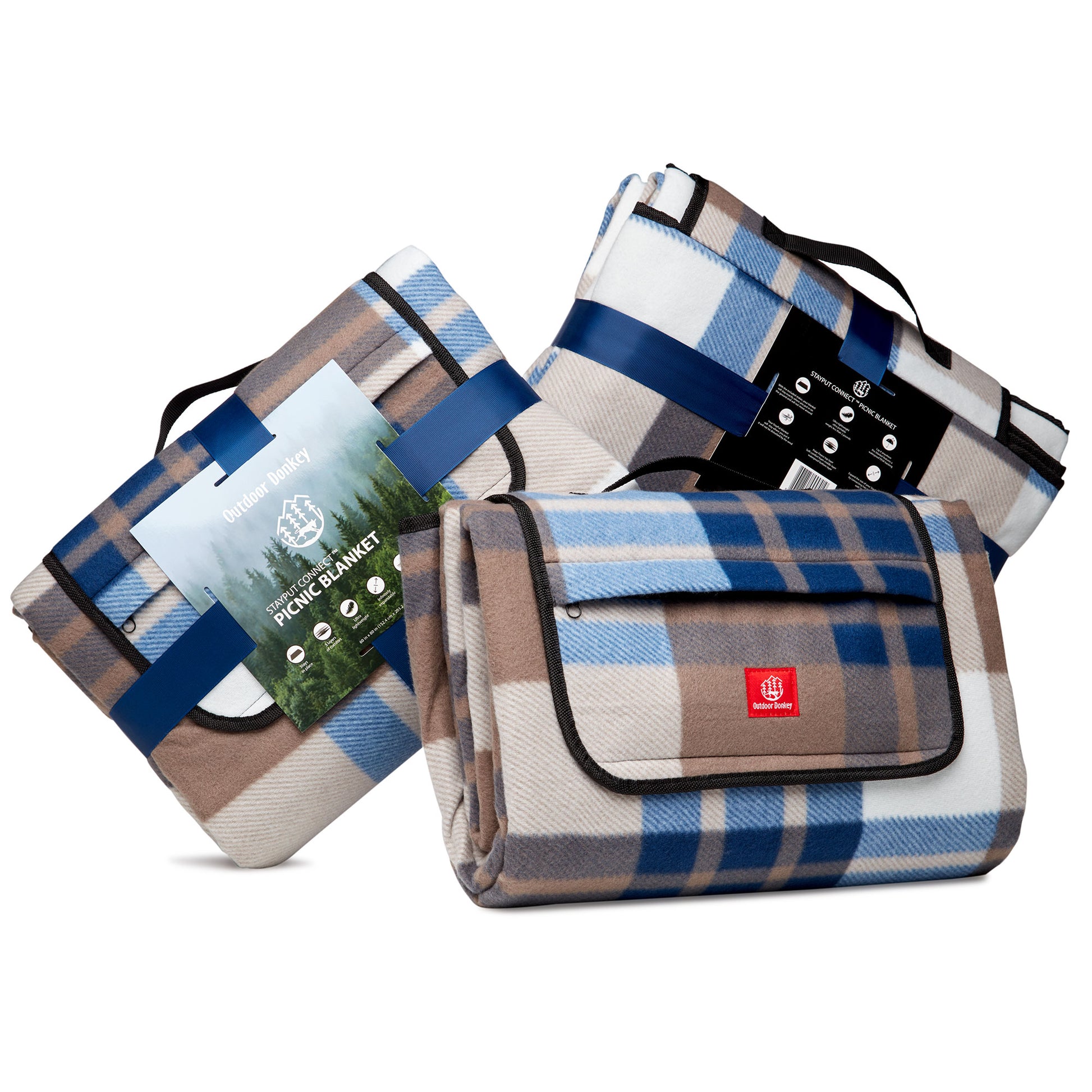 Outdoor Donkey StayPut Fleece Picnic Blanket