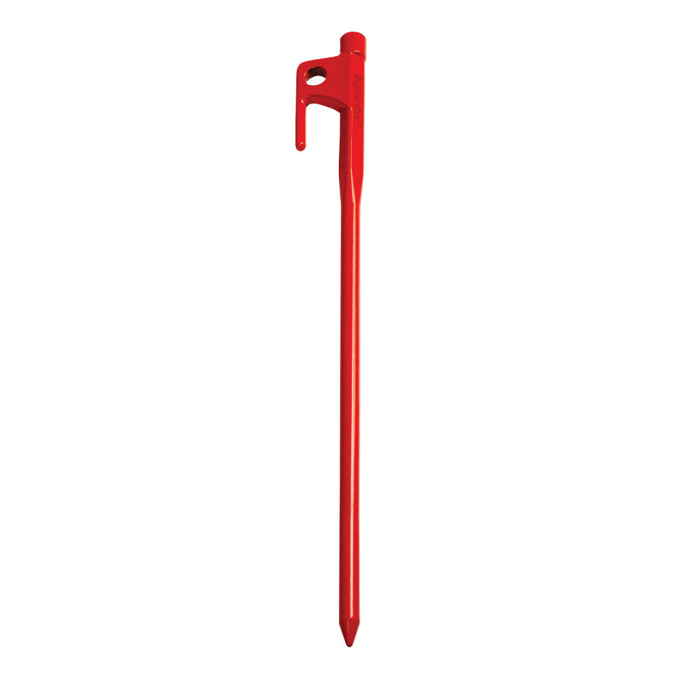 Big Berth Forged Steel Tent Stakes with red enamel finish