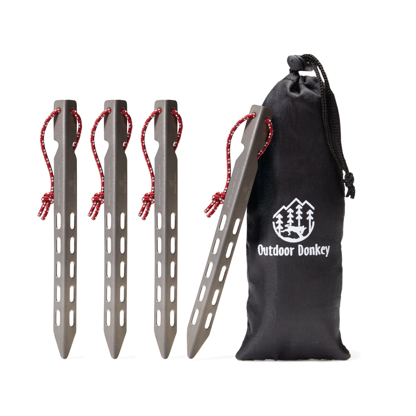 Outdoor Donkey StayPut Deep-V Titanium Tent Stakes