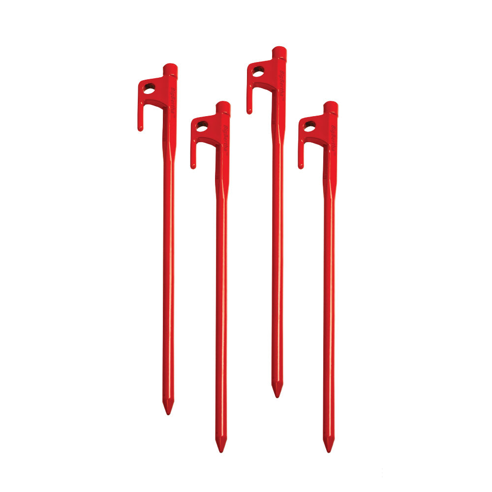 Big Berth Forged Steel Tent Stakes with red enamel finish