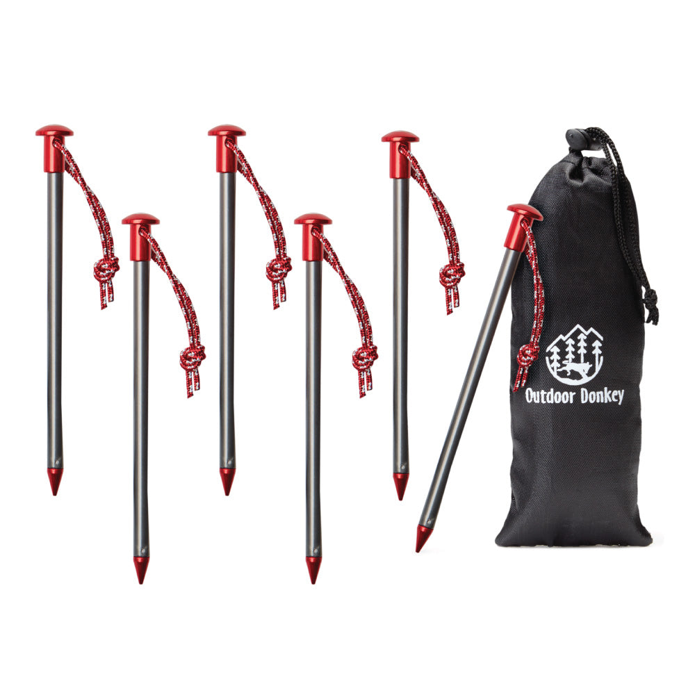 Outdoor Donkey Aluminum Tent Stakes & Bag