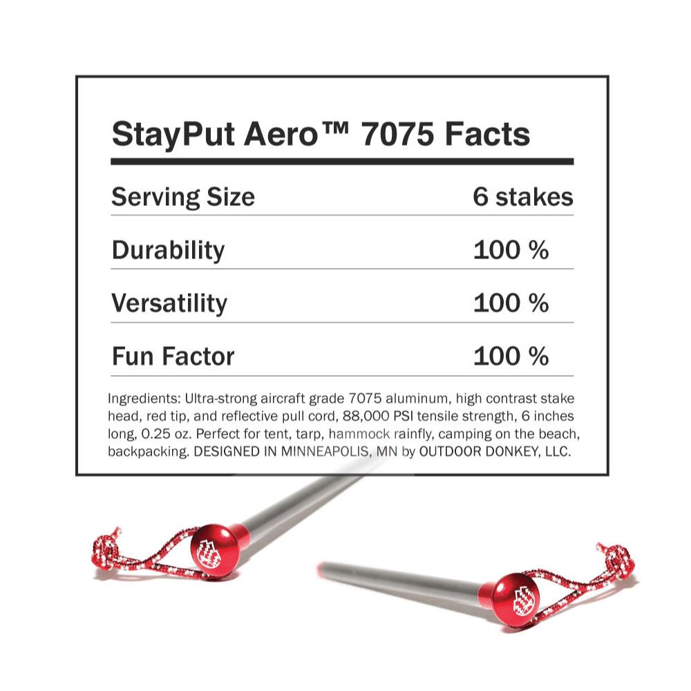 StayPut Aero Aluminum Tent Stakes (6-Pack)