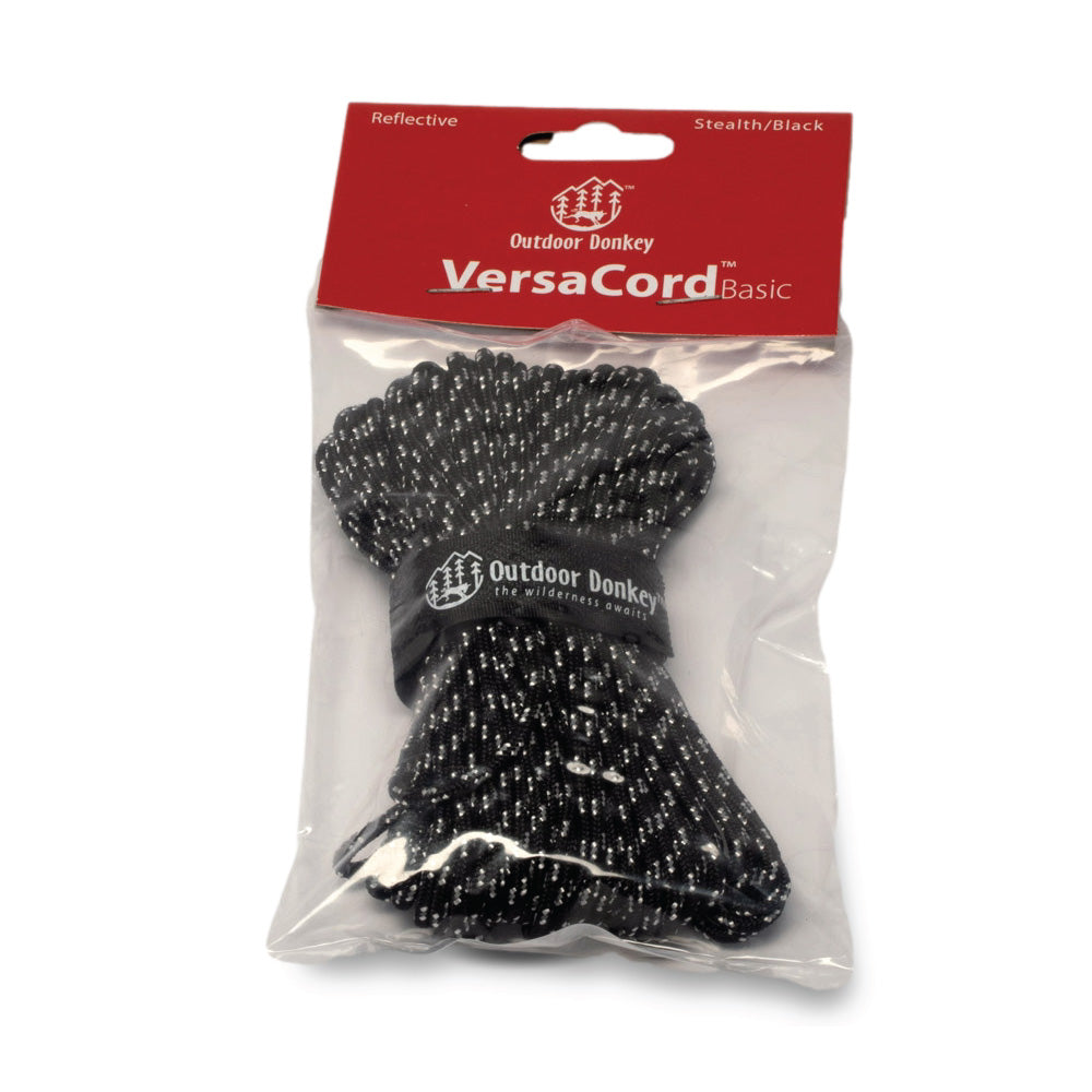 VersaCord Basic Stealth Black Reflective Utility Cord with Cord Strap